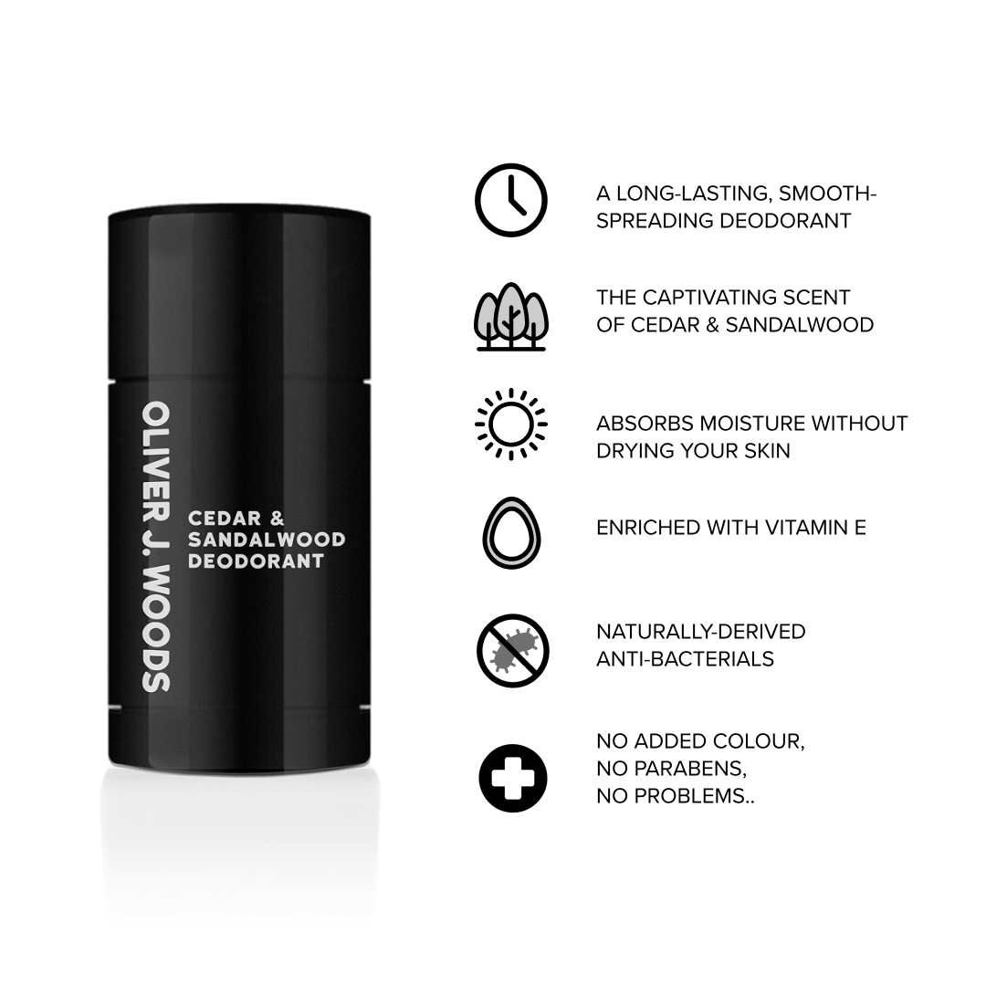 Natural Deodorant with Probiotics | Cedar & Sandalwood | Oliver J